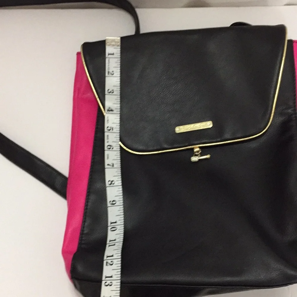 Juicy Couture Black and Pink Backpack Purse Bag